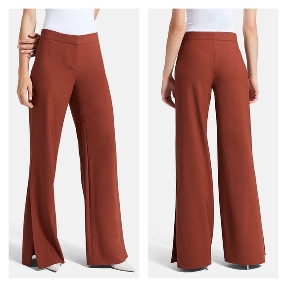 NWT Theory Stretch Wool‎ High Slit Trouser Pant Brandy 12 - Picture 1 of 7